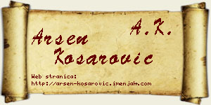 Arsen Košarović vizit kartica